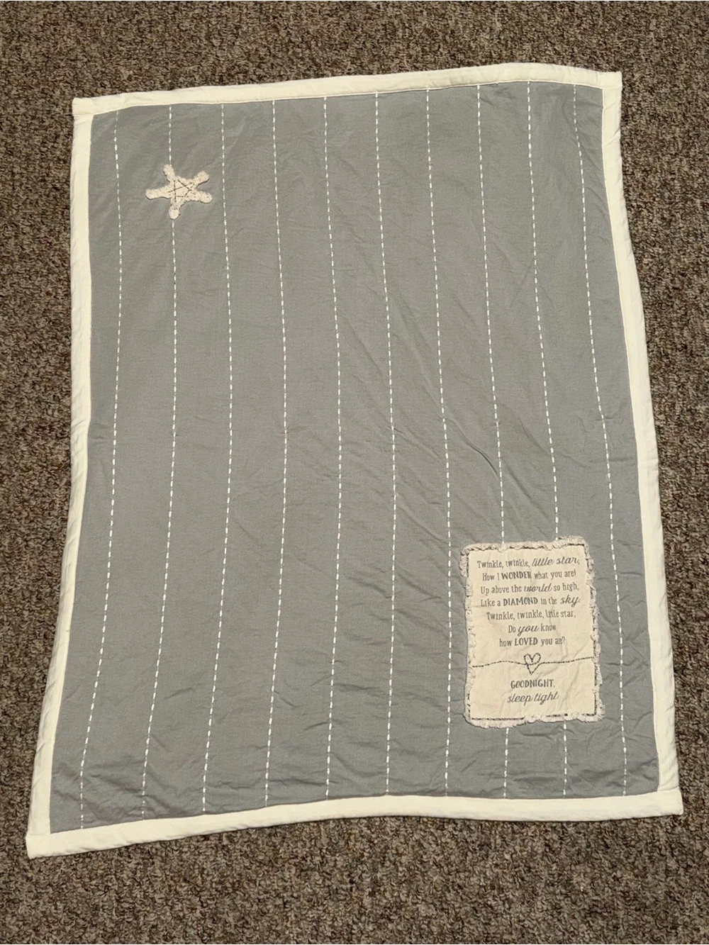 Demdaco unisex Baby Blanket with Star Appliqué twinkle twinkle sleep  security